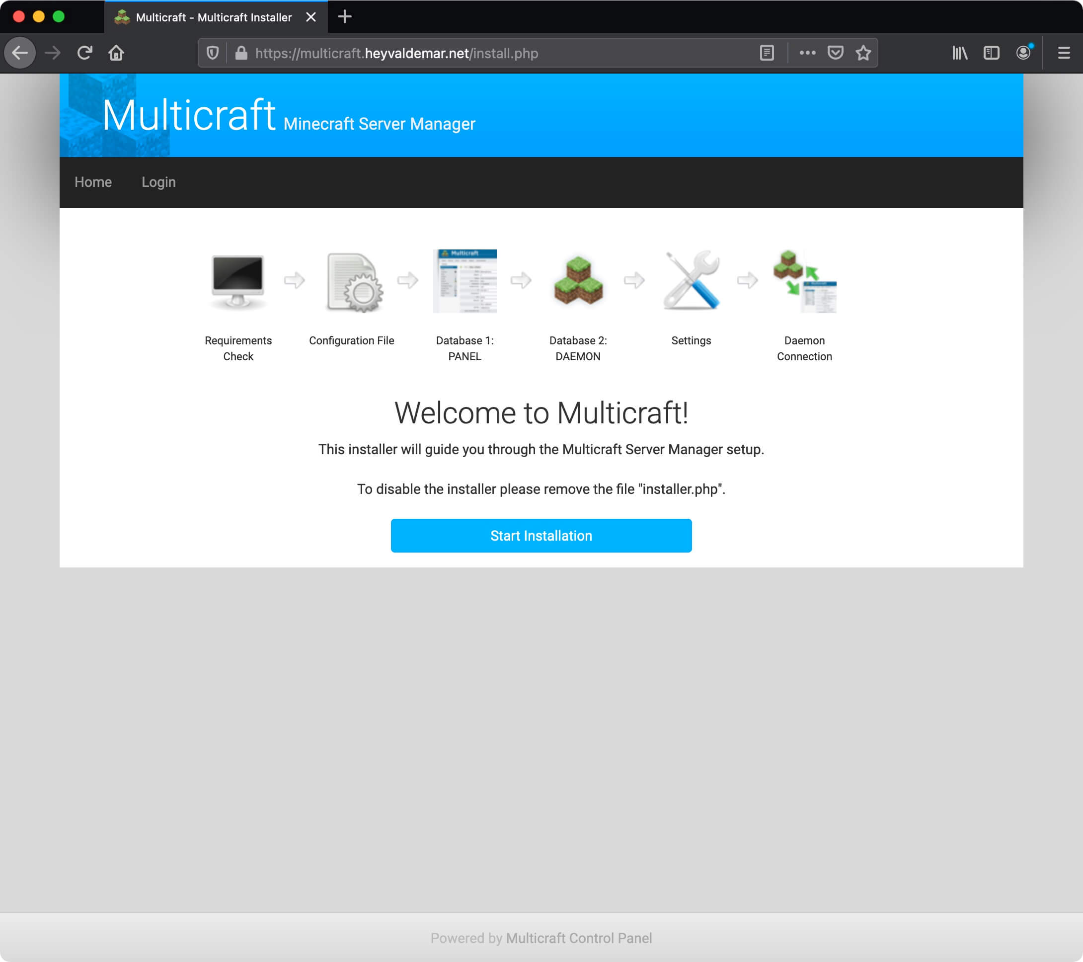 Установка Multicraft на Ubuntu Server