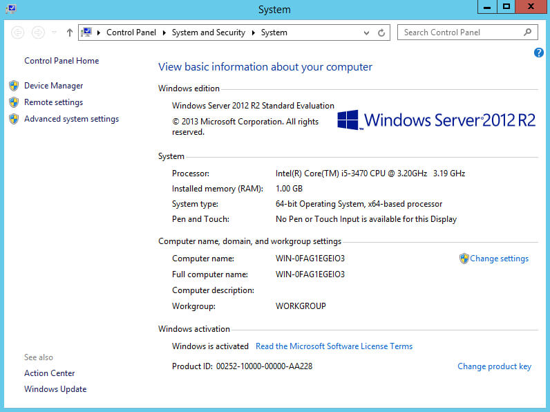 Базовая настройка Windows Server 2012 R2