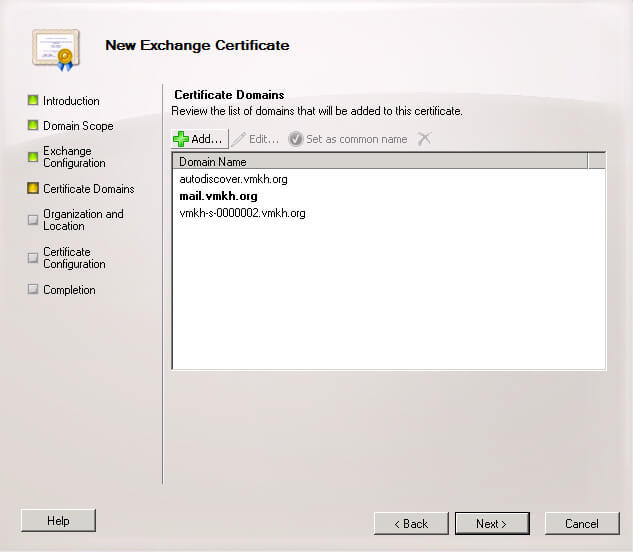 Настройка Exchange Server 2010