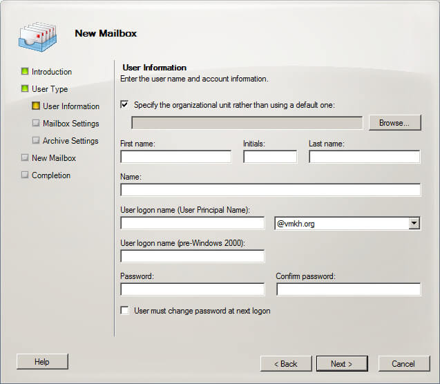 Настройка Exchange Server 2010