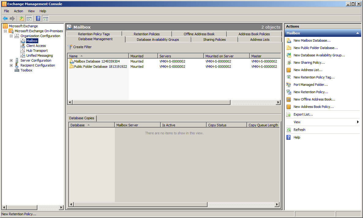 Настройка Exchange Server 2010