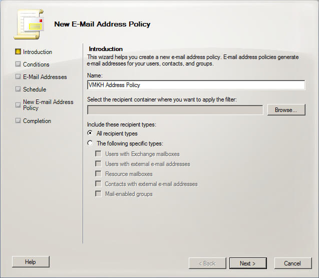 Настройка Exchange Server 2010