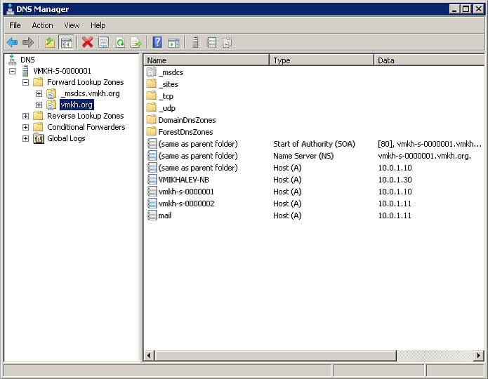 Настройка Exchange Server 2010