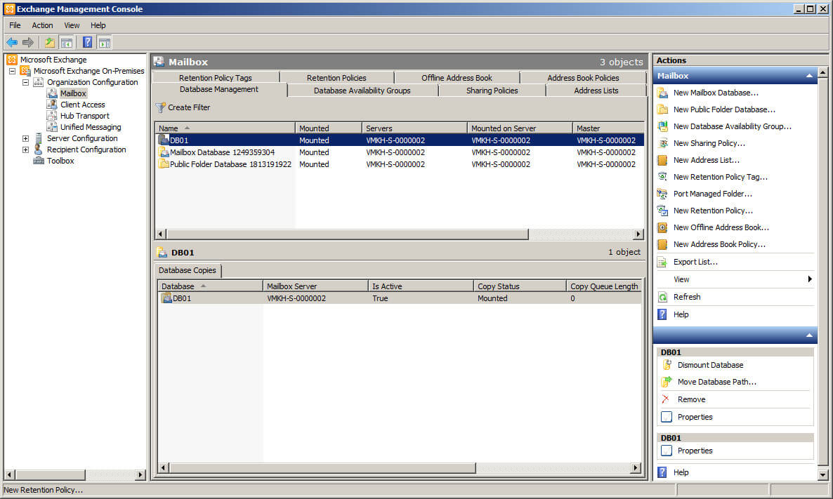 Настройка Exchange Server 2010