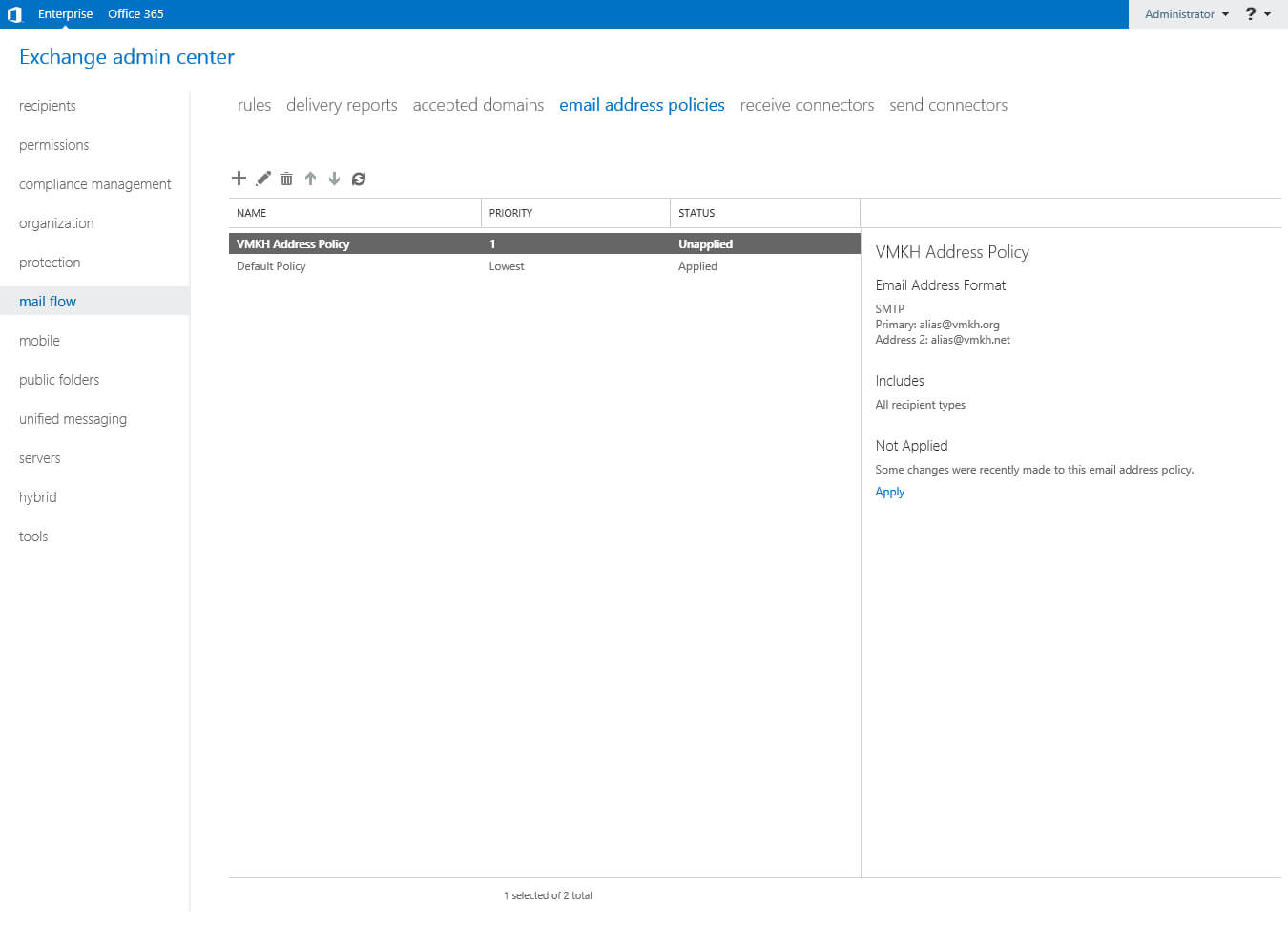 Настройка Exchange Server 2016