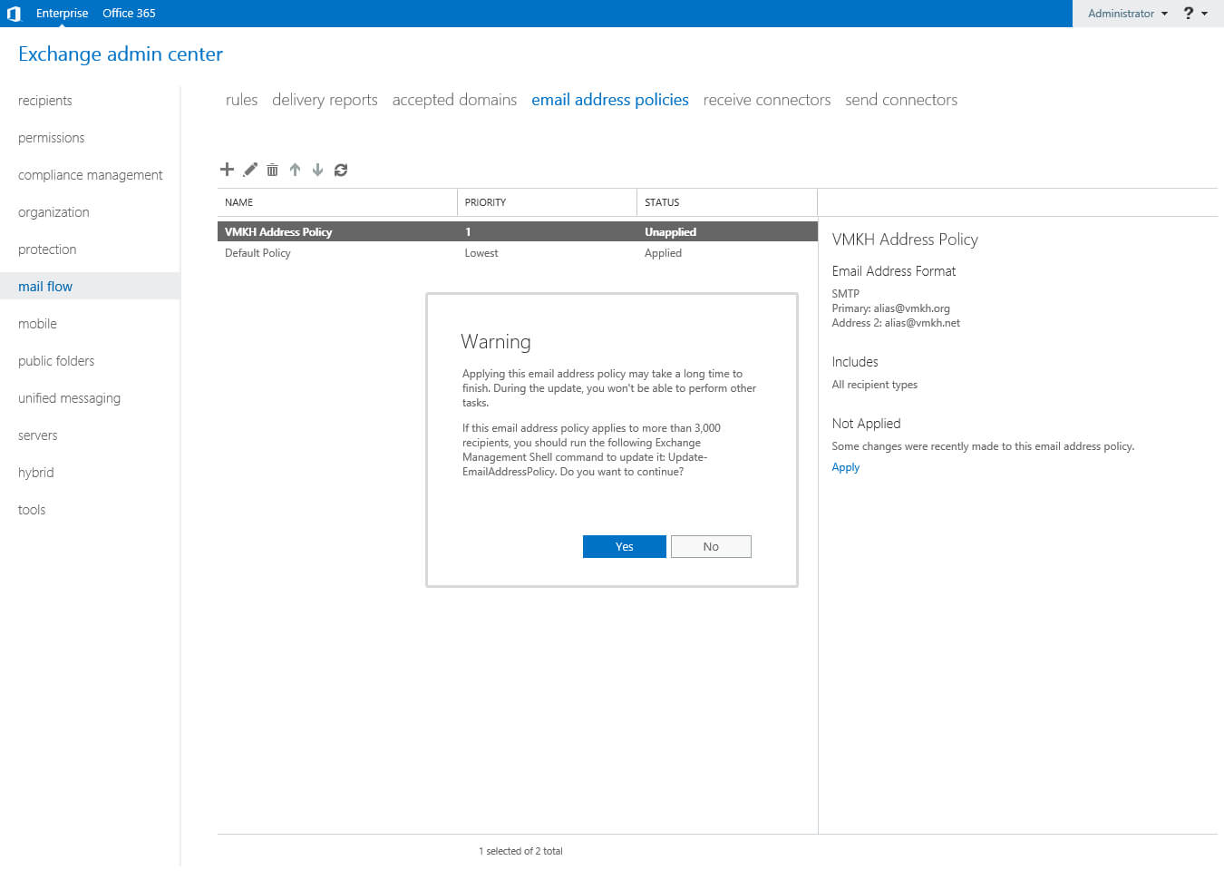 Настройка Exchange Server 2016