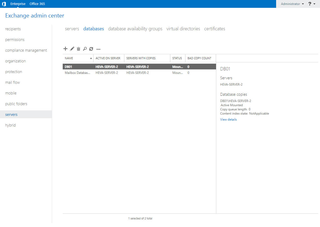 Настройка Exchange Server 2019