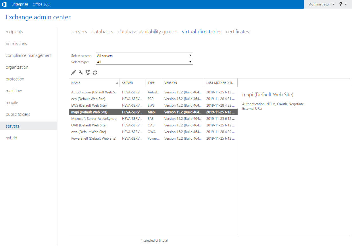 Настройка Exchange Server 2019