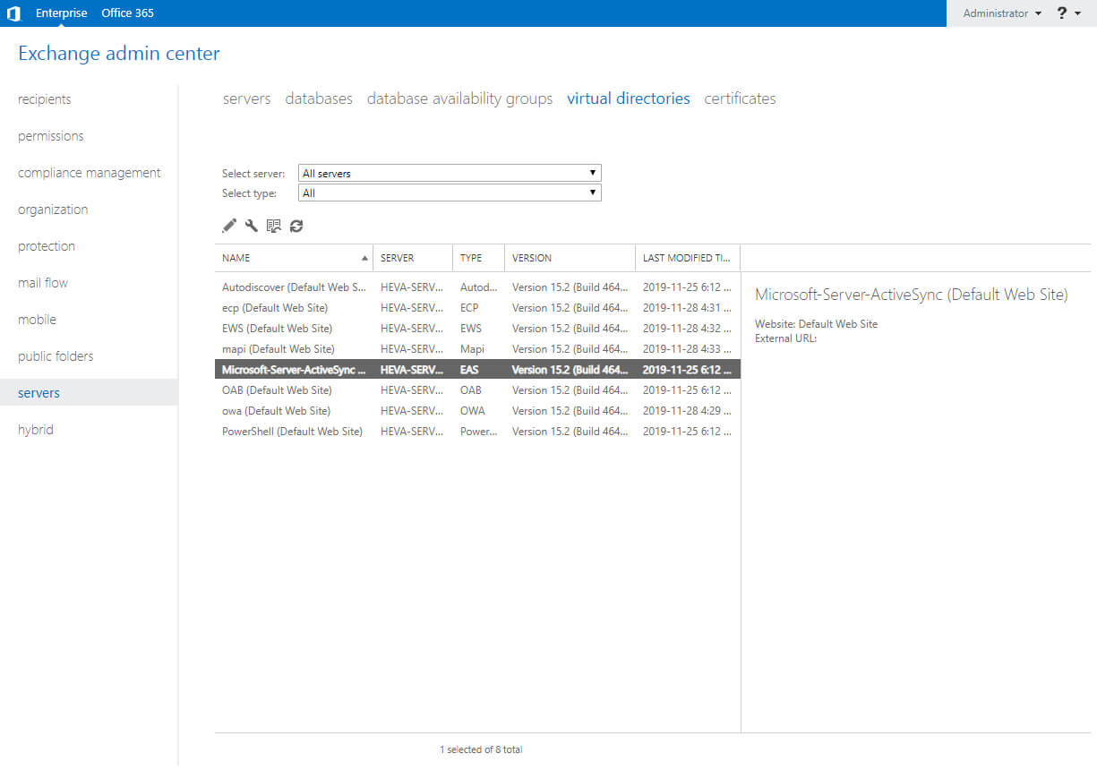 Настройка Exchange Server 2019