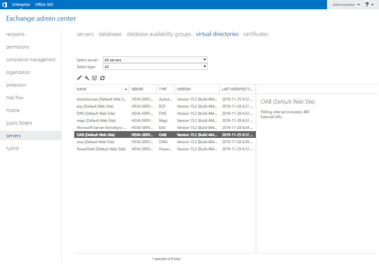 Настройка Exchange Server 2019