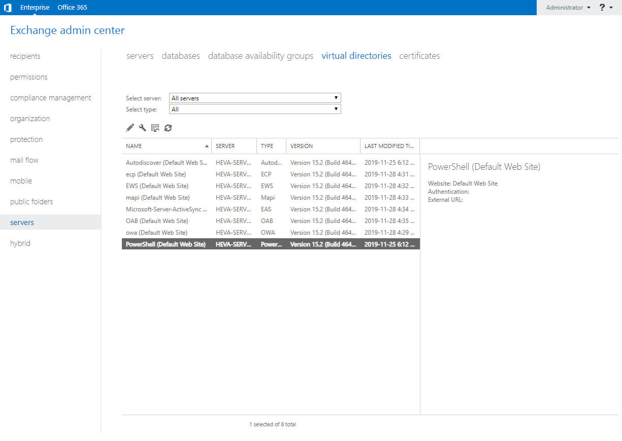 Настройка Exchange Server 2019