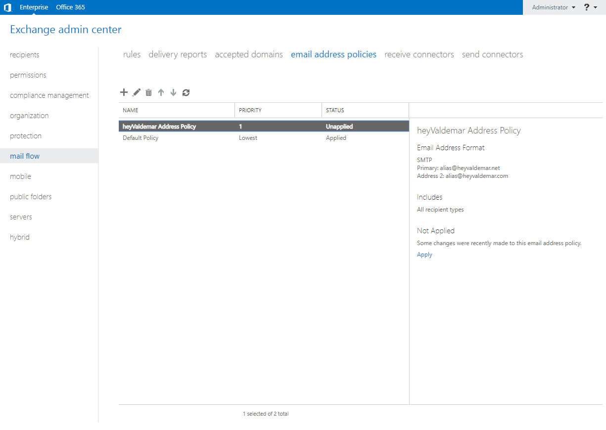 Настройка Exchange Server 2019