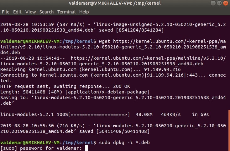 Обновление ядра на Ubuntu