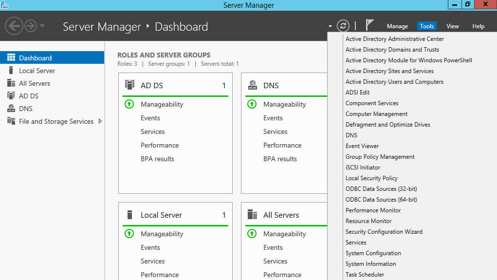 Отключение автозапуска Server Manager в Windows Server 2012 R2