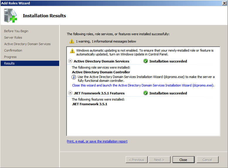 Установка Active Directory Domain Services на Windows Server 2008 R2