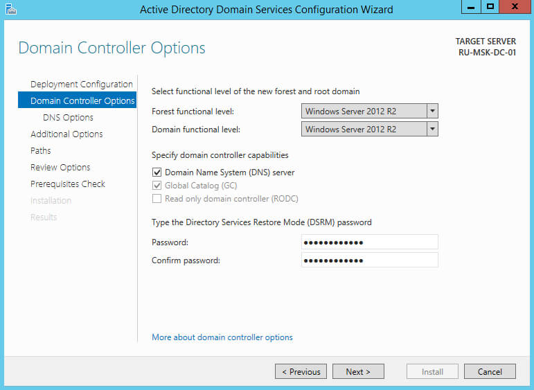 Установка Active Directory Domain Services на Windows Server 2012 R2