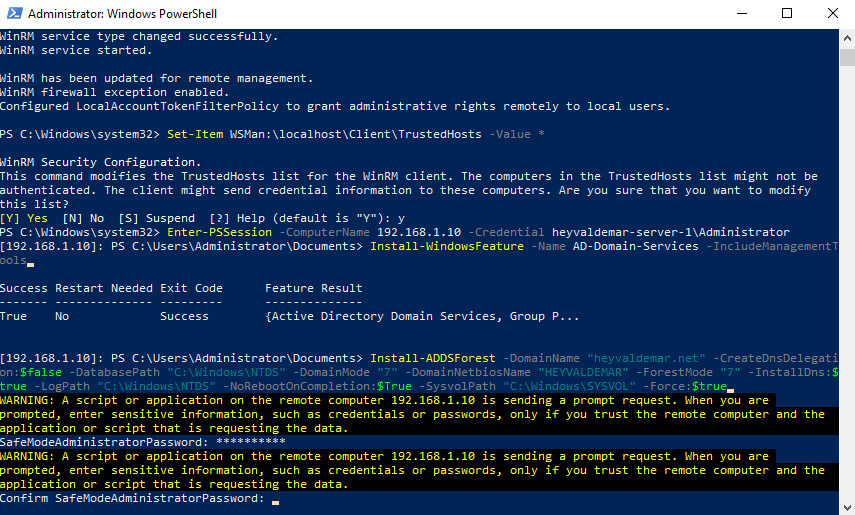 Установка Active Directory Domain Services на Windows Server 2019 Server Core