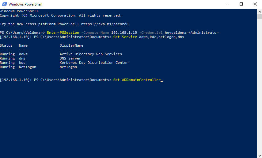 Установка Active Directory Domain Services на Windows Server 2019 Server Core