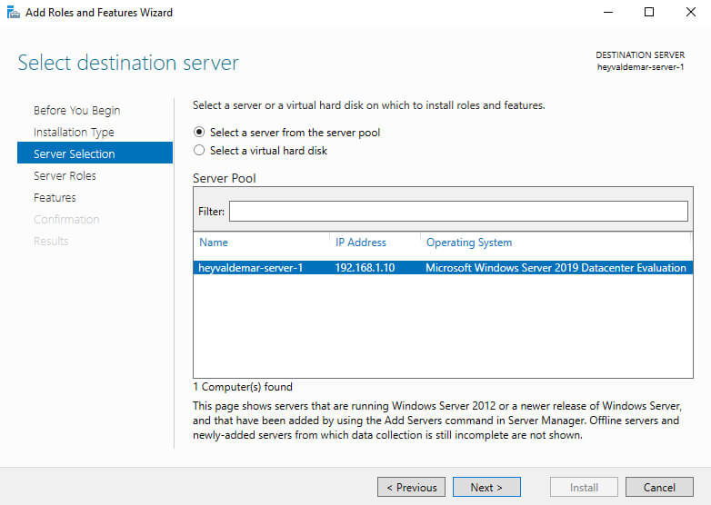 Установка Active Directory Domain Services на Windows Server 2019