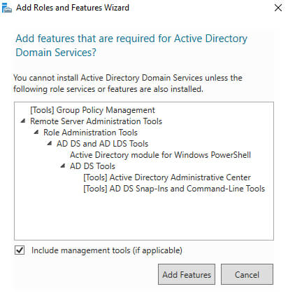 Установка Active Directory Domain Services на Windows Server 2019