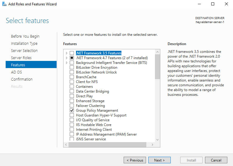 Установка Active Directory Domain Services на Windows Server 2019