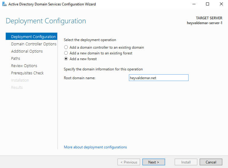 Установка Active Directory Domain Services на Windows Server 2019