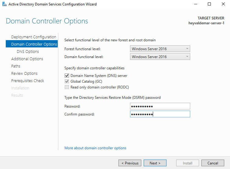 Установка Active Directory Domain Services на Windows Server 2019