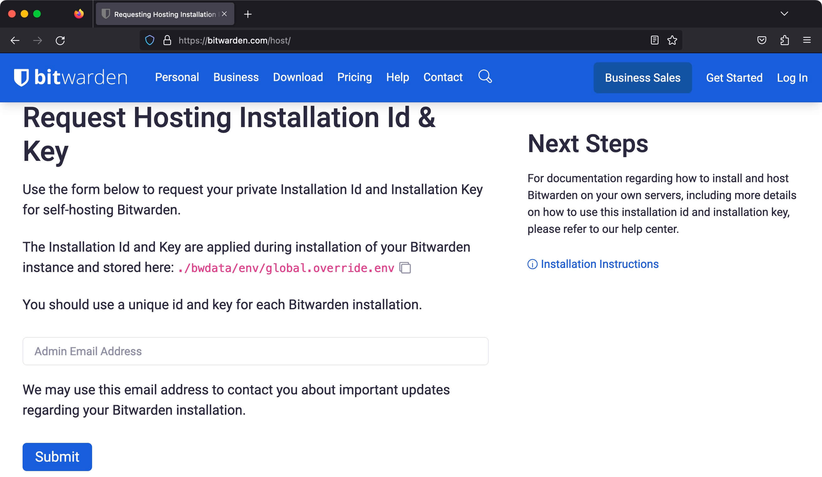 Установка Bitwarden на Ubuntu Server 22.04 LTS