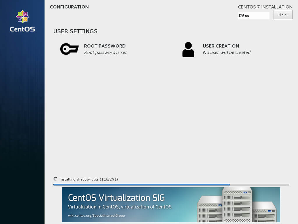 Установка CentOS 7 Minimal