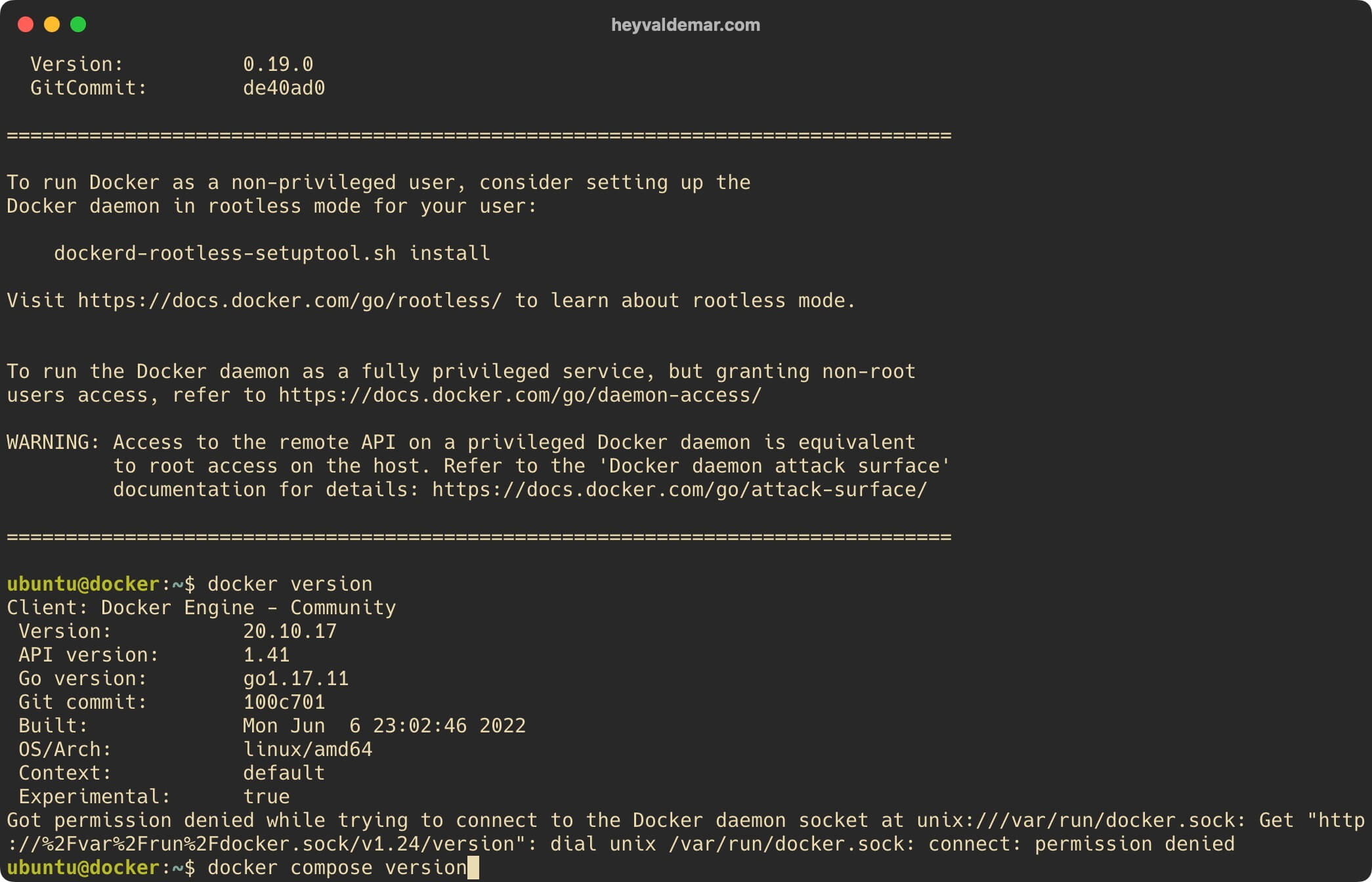 Установка Docker Engine и Docker Compose на Ubuntu Server