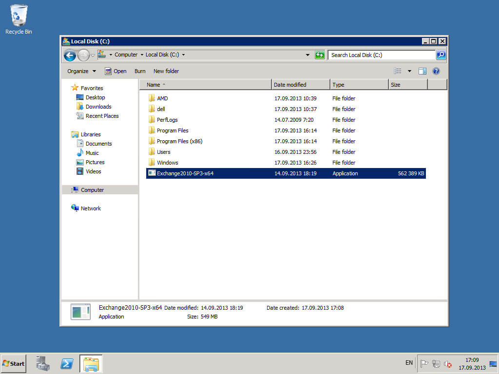 Установка Exchange Server 2010