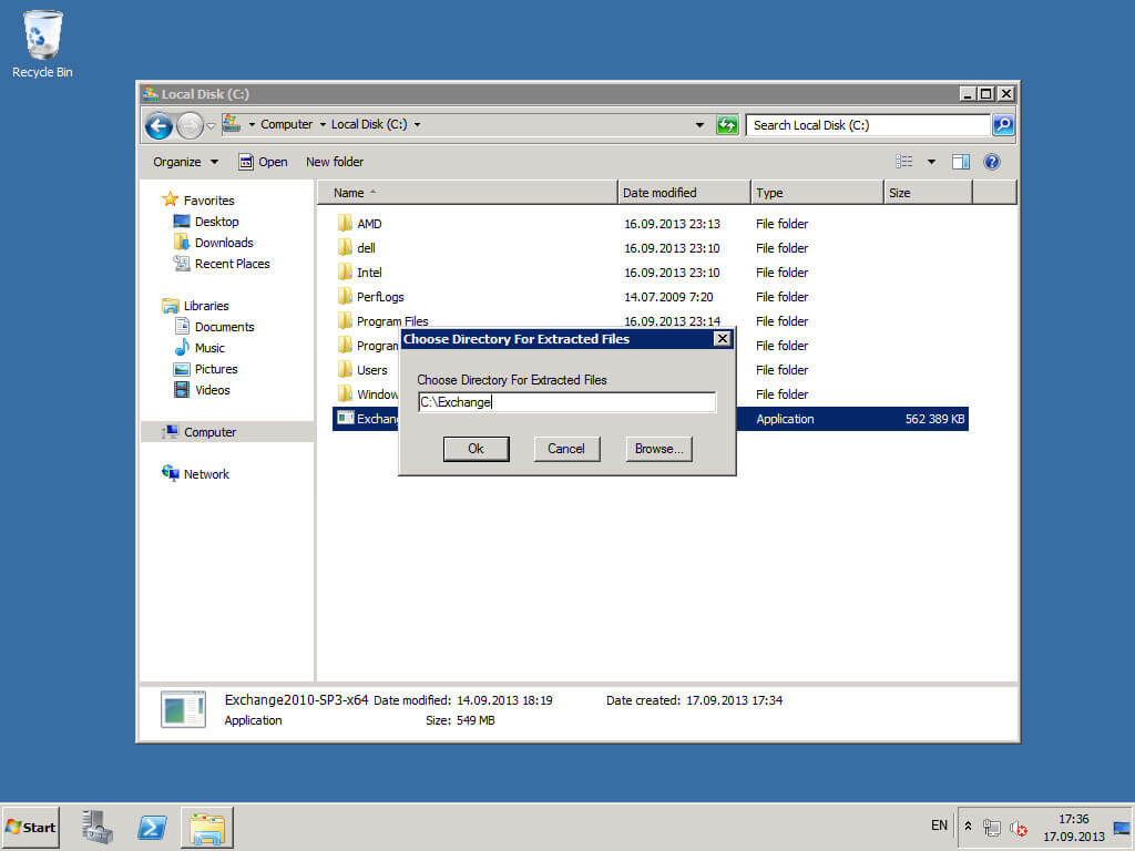 Установка Exchange Server 2010