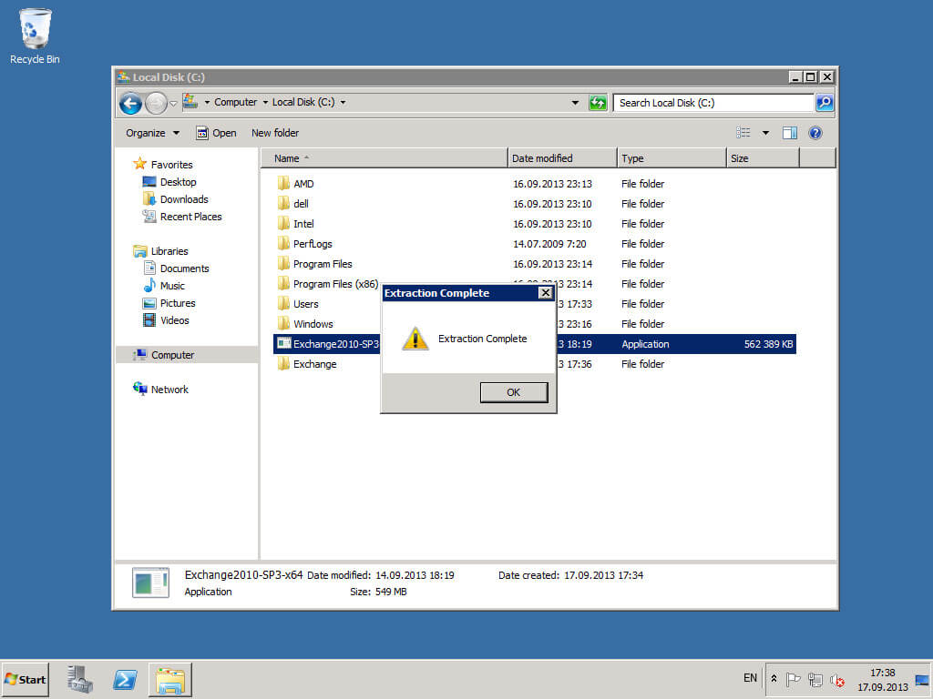 Установка Exchange Server 2010