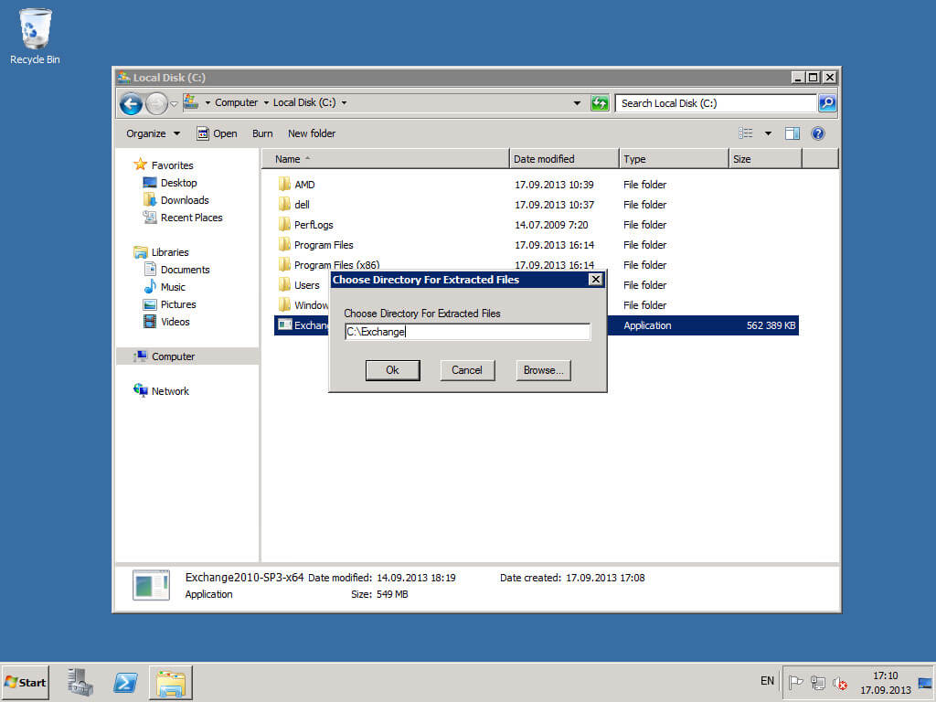 Установка Exchange Server 2010