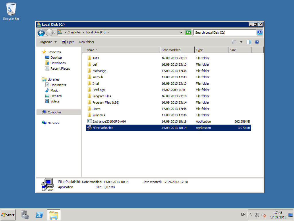 Установка Exchange Server 2010