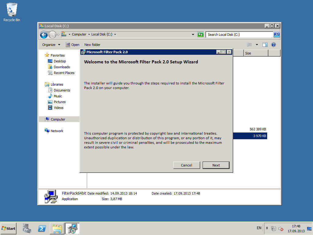 Установка Exchange Server 2010