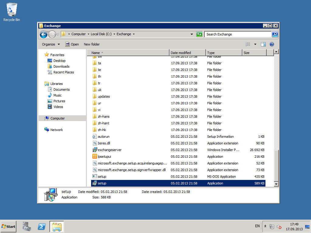 Установка Exchange Server 2010