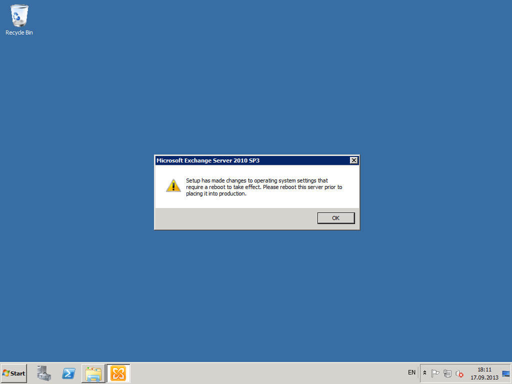Установка Exchange Server 2010