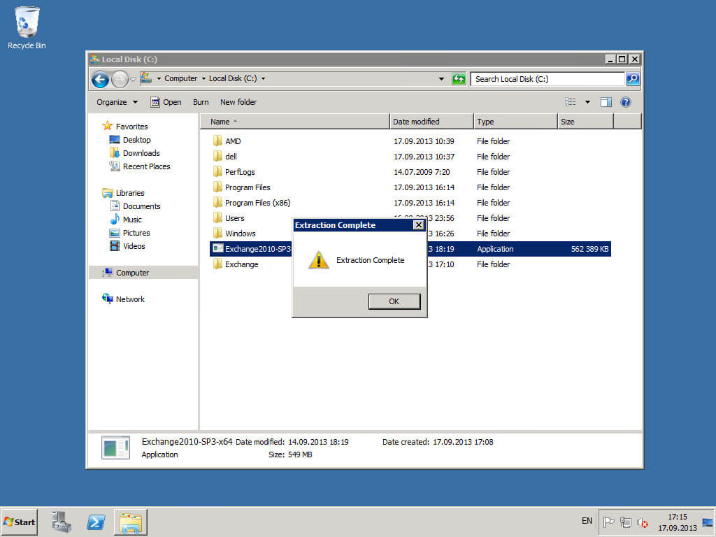 Установка Exchange Server 2010