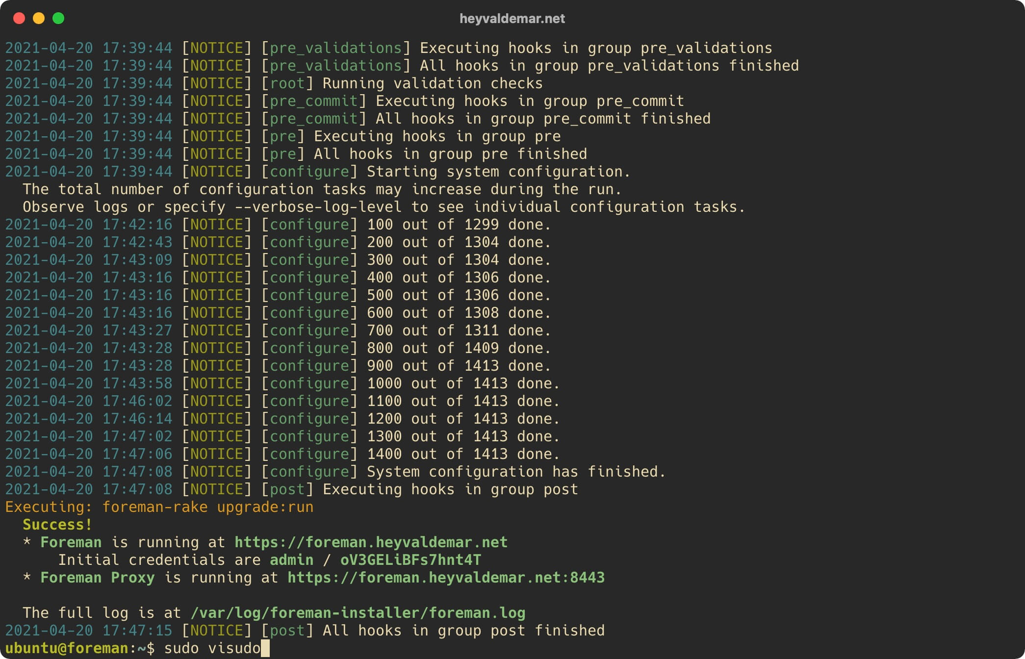 Установка Foreman на Ubuntu Server