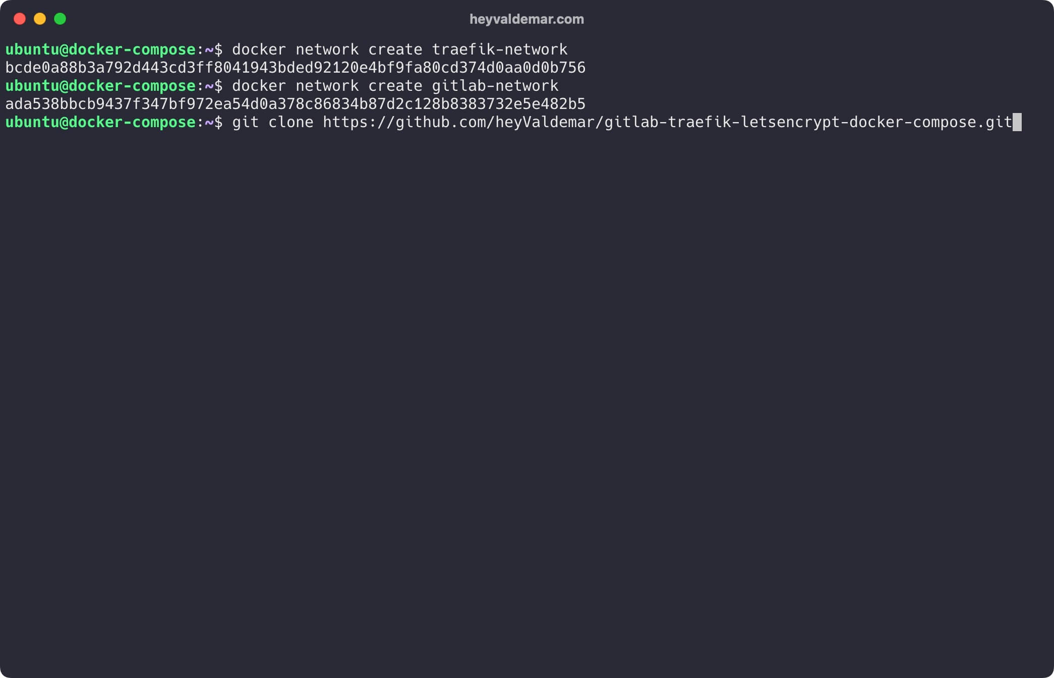 Установка GitLab с использованием Docker Compose