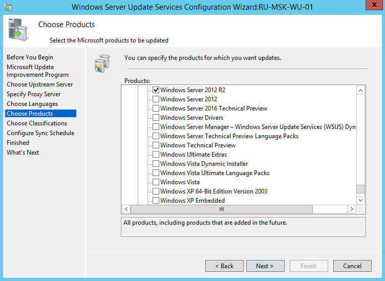 Установка и настройка Windows Server Update Services на Windows Server 2012 R2