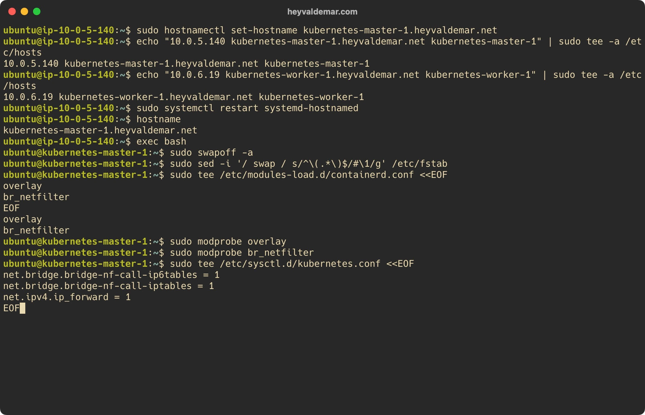 Установка Kubernetes на Ubuntu Server 22.04 LTS