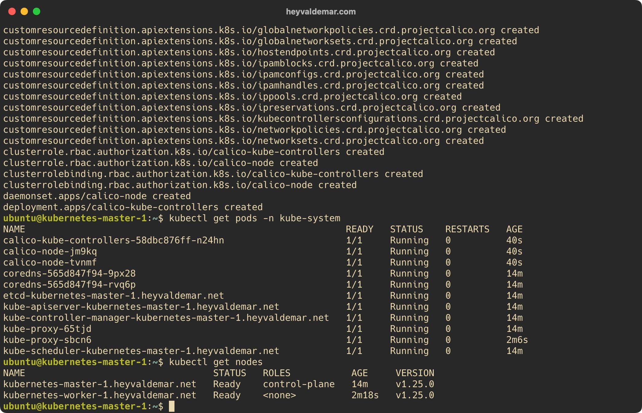 Установка Kubernetes на Ubuntu Server 22.04 LTS