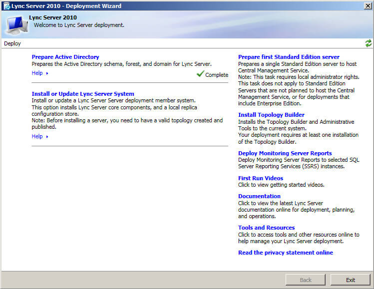 Установка Lync Server 2010