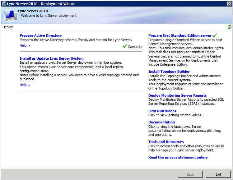 Установка Lync Server 2010