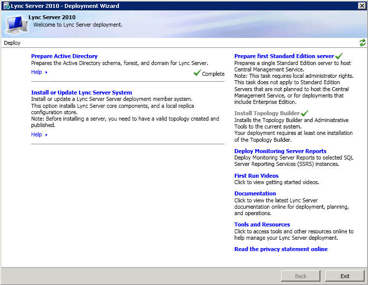 Установка Lync Server 2010