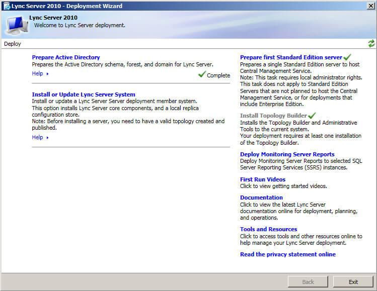 Установка Lync Server 2010
