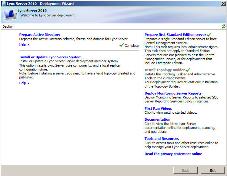 Установка Lync Server 2010