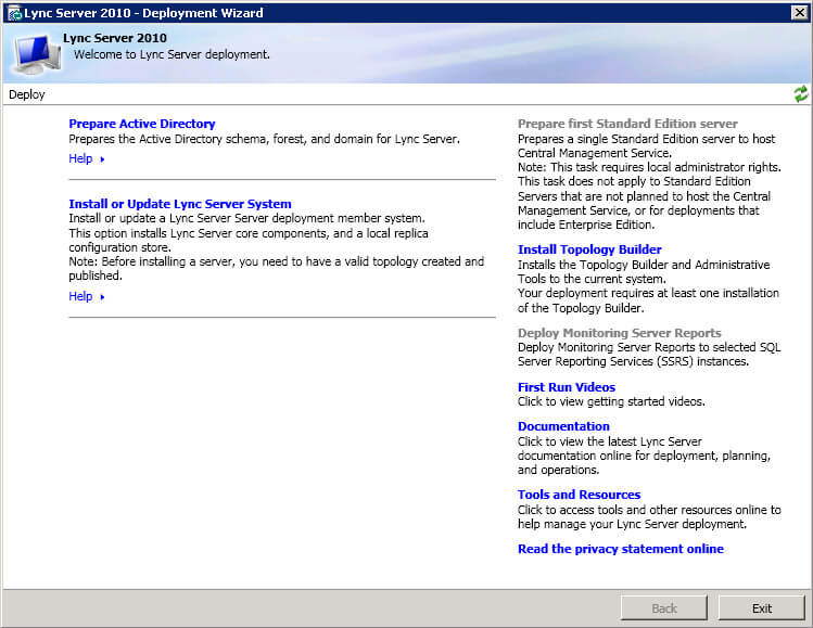 Установка Lync Server 2010